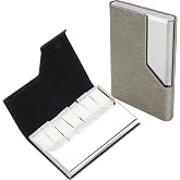 2 Packs Leather Stainless Steel Container for Zyn | Nicotine Pouches | Caffeine Pouches, Discreet Pouch Case with Magnetic Closure, Lock in Freshness &amp; Flavor, Holiday Gifts, Black and Grey