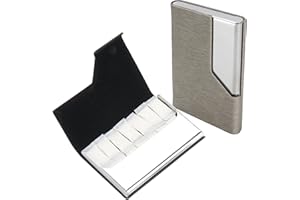 KIICII 2 Packs Leather Stainless Steel Container for Zyn | Nicotine Pouches | Caffeine Pouches, Discreet Pouch Case with Magnetic Closure, Lock in Freshness & Flavor, Holiday Gifts, Black and Grey