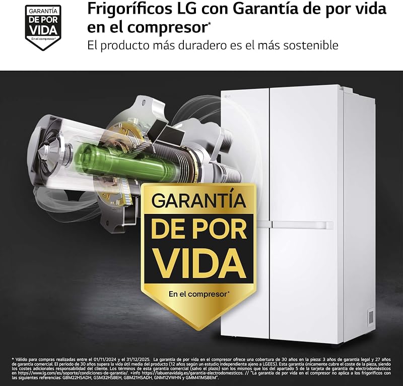 Lg gsbc40swpe - geladeira lado a lado, série 400, resfriamento linear, fluxo de ar múltiplo, classificação e, 662 l, branco