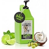 Grip Clean | Heavy Duty Hand Cleaner for Auto Mechanics &amp; Industrial Work | Dirt-Infused Hand Soap Absorbs Grease/Oil, Stains, &amp; More. All Natural, Moisturizing &amp; Lime Scented (Countertop Jug)