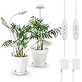 SANSI Grow Lights for Indoor Plants, Pot Clip LED Plant Light for Growing Full Spectrum, Plant Growing Lamp with 4-Level Dimmable, Auto On Off 3 6 12 Hrs Timer for Pot Plants, White 10W 2-Pack