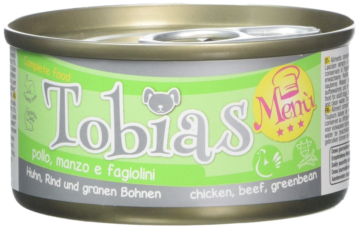 CROCI Tobias Recipe for Dogs with Chicken/Beef and Green Beans, 85 g, Pack of 24
