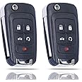 SUPALAND Flip Key Fob Shell Case Replacement Fits for Chevrolet Cruze Malibu Equinox Sonic Impala GMC Terrain Buick Lacrosse Regal Verano Encore 2010-2019 Keyless Remote Control KeyPad Key Fob Cover