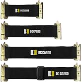 DC Cargo Mall E Track Straps - 4 Pack - Adjustable and Standard Heavy-Duty Tie-Down Straps 12"- 22", Compatible with Enclosed Trailer Accessories