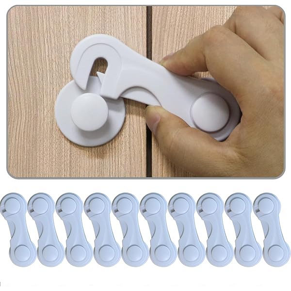 thumbnail image 2 of Child Safety Door Locks With Alarm - Adjustable Baby Proofing For Cabinets & Windows 2 of 10