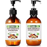 Natural Batana Oil Shampoo and Conditioner Set for Hair Growth and Thinning Hair, Moisturizing & Nourishing Batana Oil Shampoo and Conditioner Set For Longer, Thicker, Fuller Hair for Men & Women