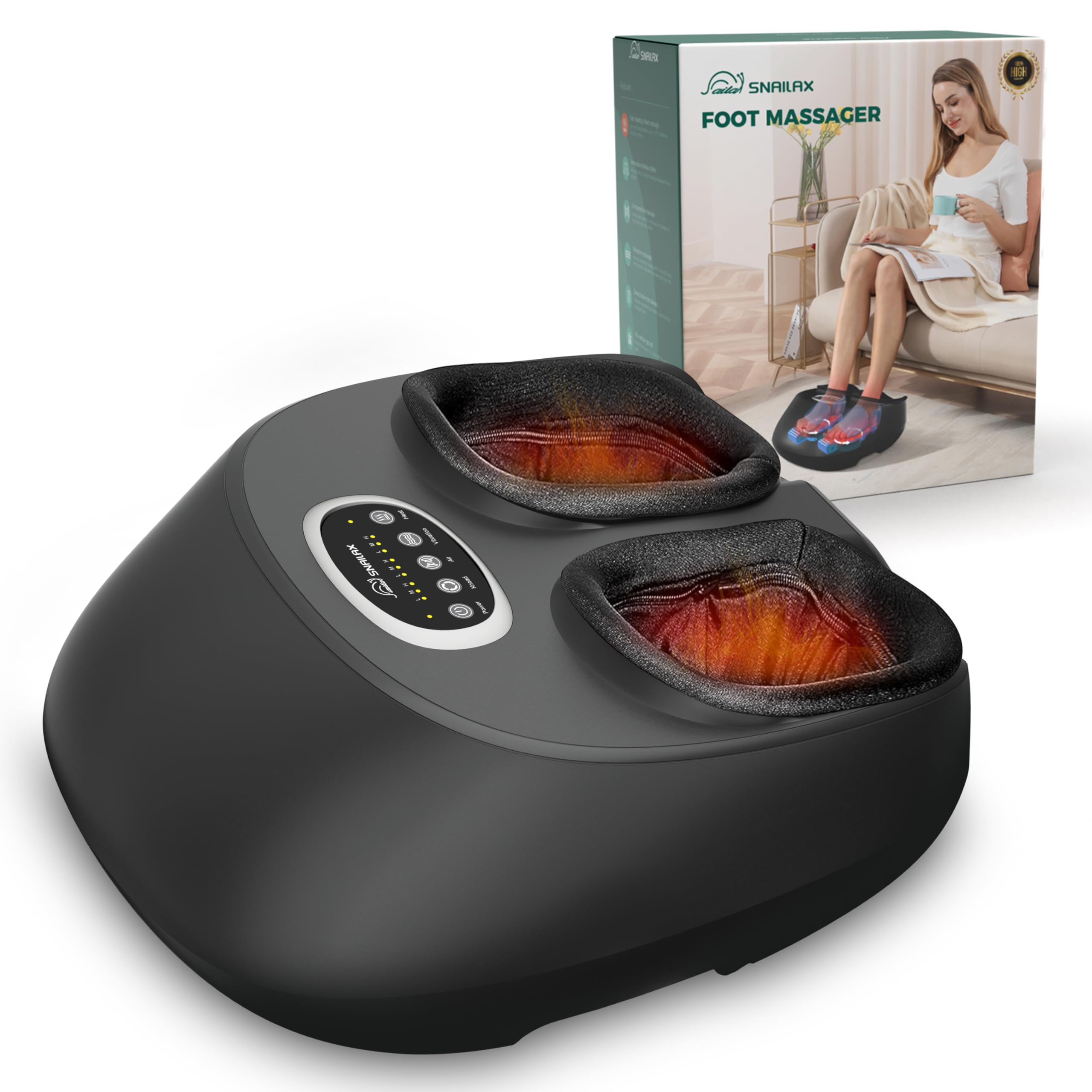 Photo 1 of Snailax Shiatsu Foot Massager Machine with Soothing Heat, Deep Kneading, Air Compression, Improve Blood Circulation and Foot Wellness,Relax for Home or Office Use