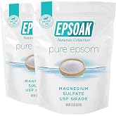 Epsoak Epsom Salt 38 lb. Magnesium Sulfate USP. (Qty. 2 x 19 lb. Bags) Resealable Epsom Salt Bag Unscented, Made in The USA, Cruelty-Free Certified