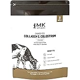 MK Supplements Collagen & Colostrum – Grass-Fed Collagen Peptides & Colostrum Powder for Hair, Nail, Skin, Bone & Joint Health, Chocolate Flavor + Monk Fruit