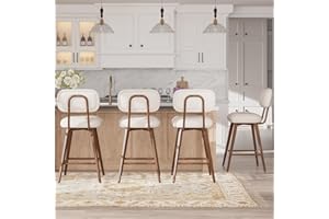 MALOL PU Leather Swivel Bar Stools Set of 4, Mid Century Counter Height Bar Chairs with Low Back and Metal Legs, Modern Bar Stool Chair for Kitchen Island, Beige
