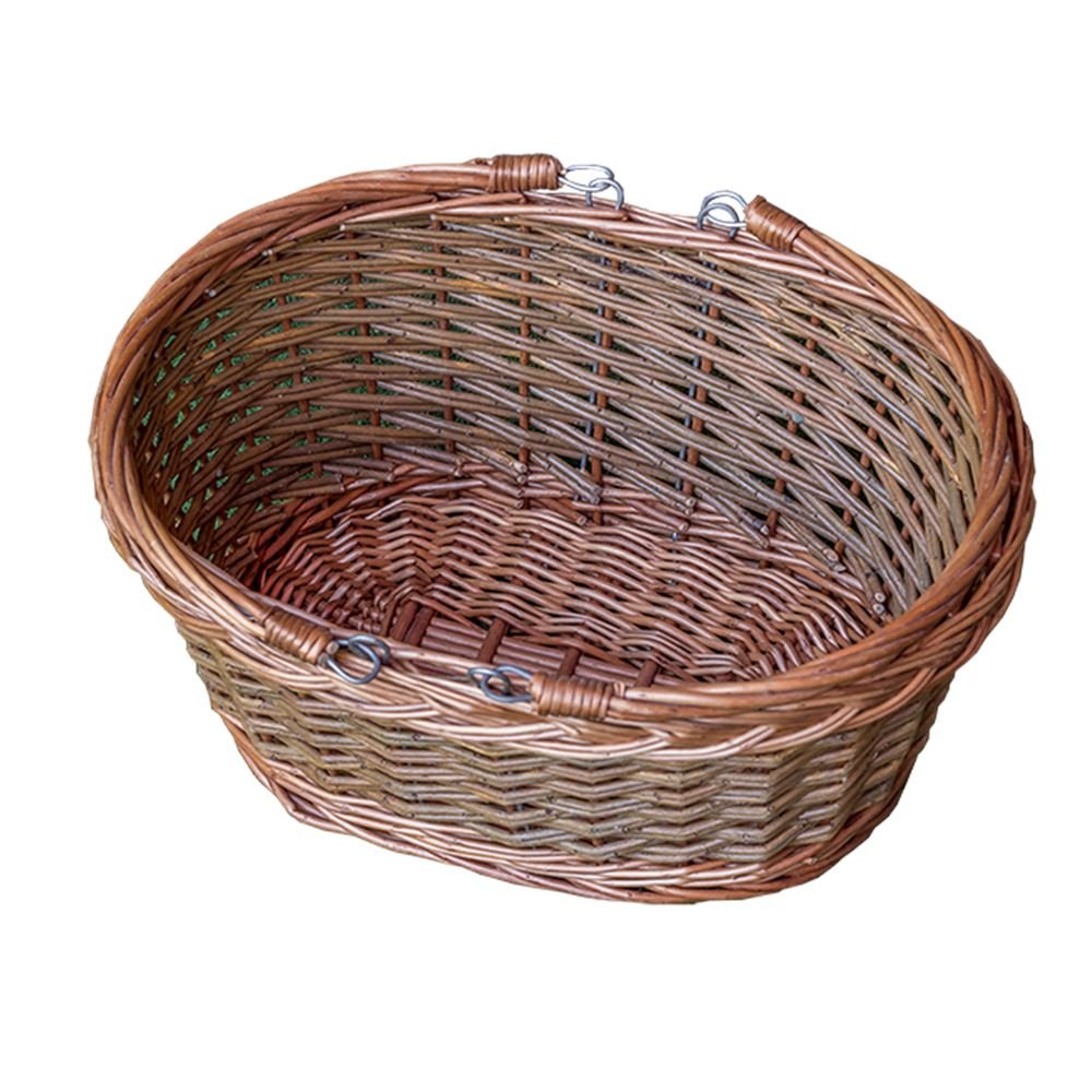 Red Hamper Oval Wicker Swing Handle Shopping Basket, Brown, 18 x 40 x 34 cm