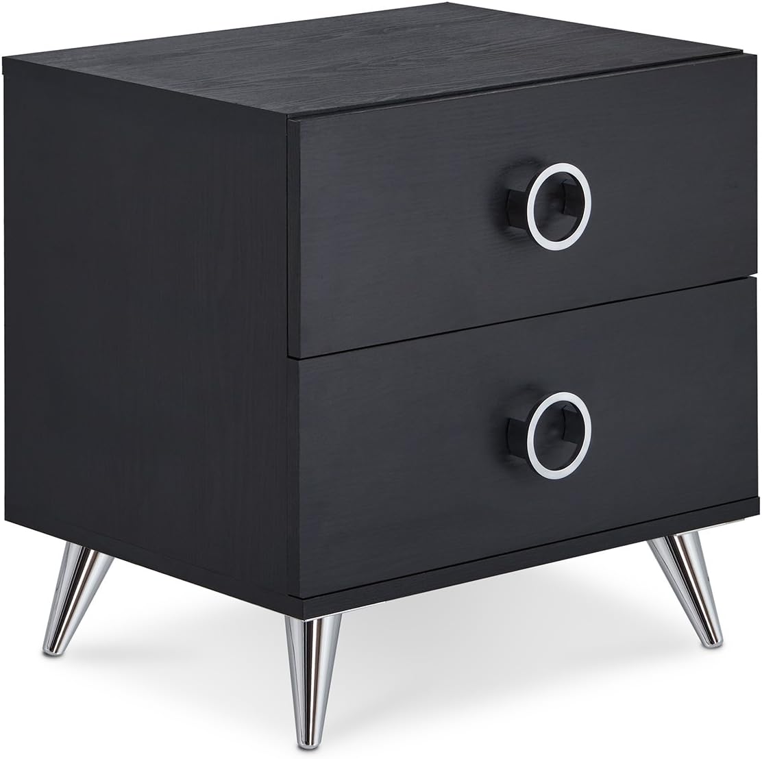 Amazon Com Acme Furniture 97338 Elms Nightstand One Size Black Furniture Decor