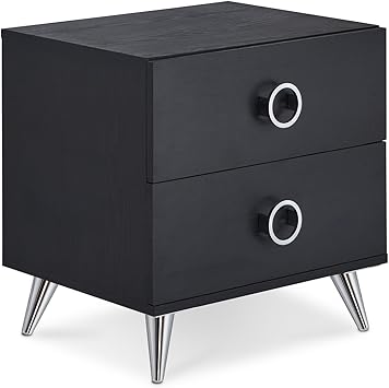 Amazon Com Acme Furniture 97338 Elms Nightstand One Size Black Furniture Decor