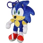 Sonic the Hedgehog Plush Keychain 4-Inch Sonic Stuffed Animal Key Ring Clip