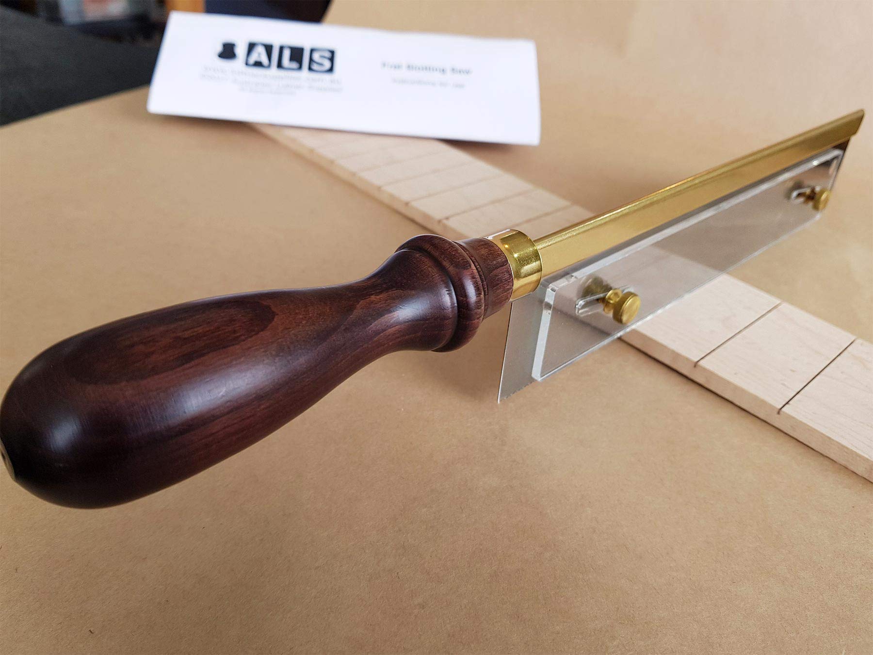 ALS Guitar Fret Slotting Saw with Depth Stop - Includes Instructions by Australian Luthier Supplies - Saw Made in Sheffield England