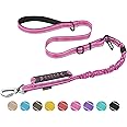 AUBELL Heavy Duty Dog Leash - Reflective, Car Seat Belt, Soft Padded Handle, 4-6ft Strong, No Pull Bungee for Large/Medium Dogs, Pink