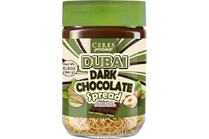 Dubai Chocolate Spread, Dark Chocolate 6.35 oz Jar – Gourmet Chocolate Filling & Pistachio with Kataifi, Luxury Dubai Dip, Sm