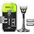 Gillette Labs with Exfoliating Bar by Gillette Mens Razor and Travel Case, Shaving Kit for Men, Storage on the Go, Includes Travel Case, 1 Handle, 3 Razor Blade Refills, and Premium Magnetic Stand