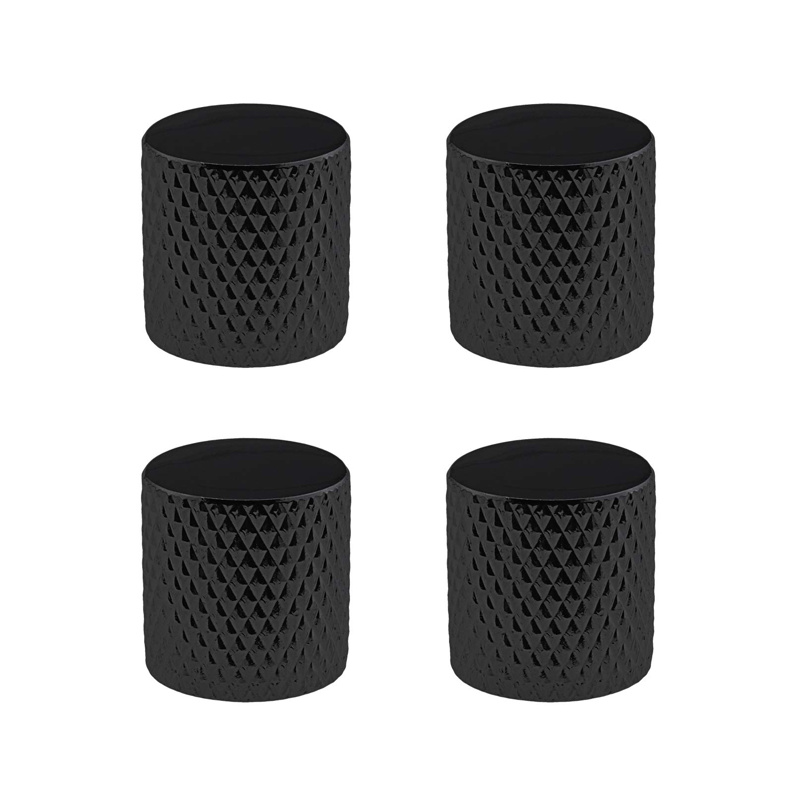Create idea 4Pcs Black Guitar Tone Volume Control Knobs Metal Flat Top Control Knobs Fits 6mm Diameter Shaft For Electric Guitars Bass Replacement Part