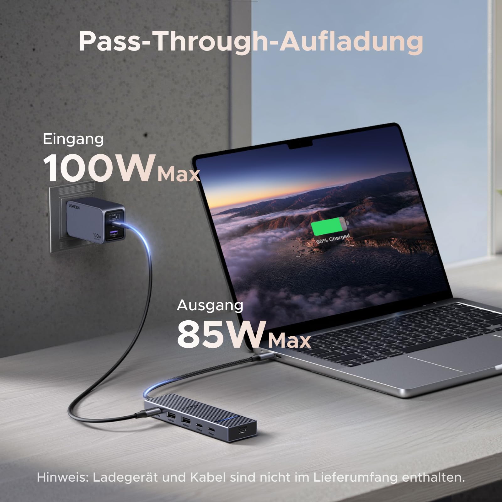 UGREEN Revodok Pro USB C Video Hub, Docking Station mit 4K@60Hz USB-C Anschluss, 10Gbps USB 3.2 Datenports, PD 100W, Multiport Adapter Kompatibel mit Tragbarem Monitor, AR-Brille, MacBook usw. 5