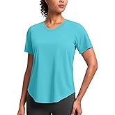 Womens Workout Tops V-Neck Short Sleeve UPF 50+ Sun Shirt Moisture Wicking Quick Dry Top for Gym, Running, Athletic