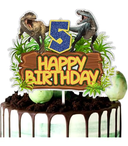 Amazon.com: ChienMin Dinosaur Happy 4th Birthday Cake Topper