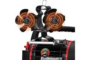 Sckee 10 Blade Wood Stove Fan,Dual Motor Fireplace Fan,Wood Stove Fan for Buddy Heater,Heat Powered Fireplace Fan Log Burner Burning Stove Accessory Non Electric for Camping Outdoor Indoor Use