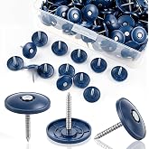Junkin 200 Pack 1 Inch Plastic Cap Nails, Round Roofing Nails, Blue | Galvanized Tar Paper Nail for House Wrap, Felt Film, Insulation Board, Foam Board and Waterproof Membrane