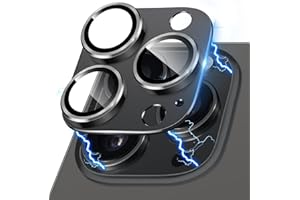 Hsefo Compatible with iPhone 16 Pro and 16 Pro Max Camera Lens Protector, Anti-Scratch Tempered Glass Metal Camera Screen Protector Shockproof Full Protective Lens Cover, Black