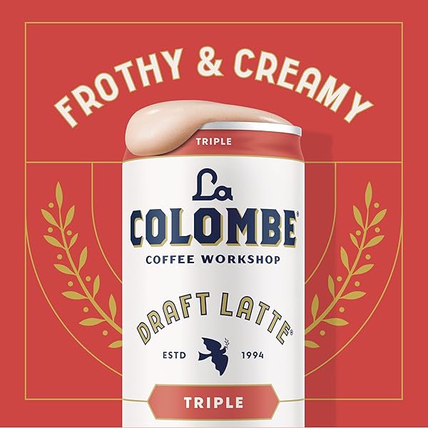 LA COLOMBE COFFEE, TRIPLE DRAFT LATTE, 11 FL OZ CANS (PACK OF 12), COFFEEHOUSE QUALITY COLD BREW, SPECIALTY GRADE COFFEE BEANS, READY-TO-DRINK ON-THE-GO