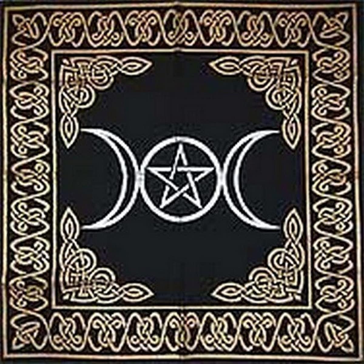 Tapestries - Altar Tarot Cloth: Triple Goddess With Pentagram - 24