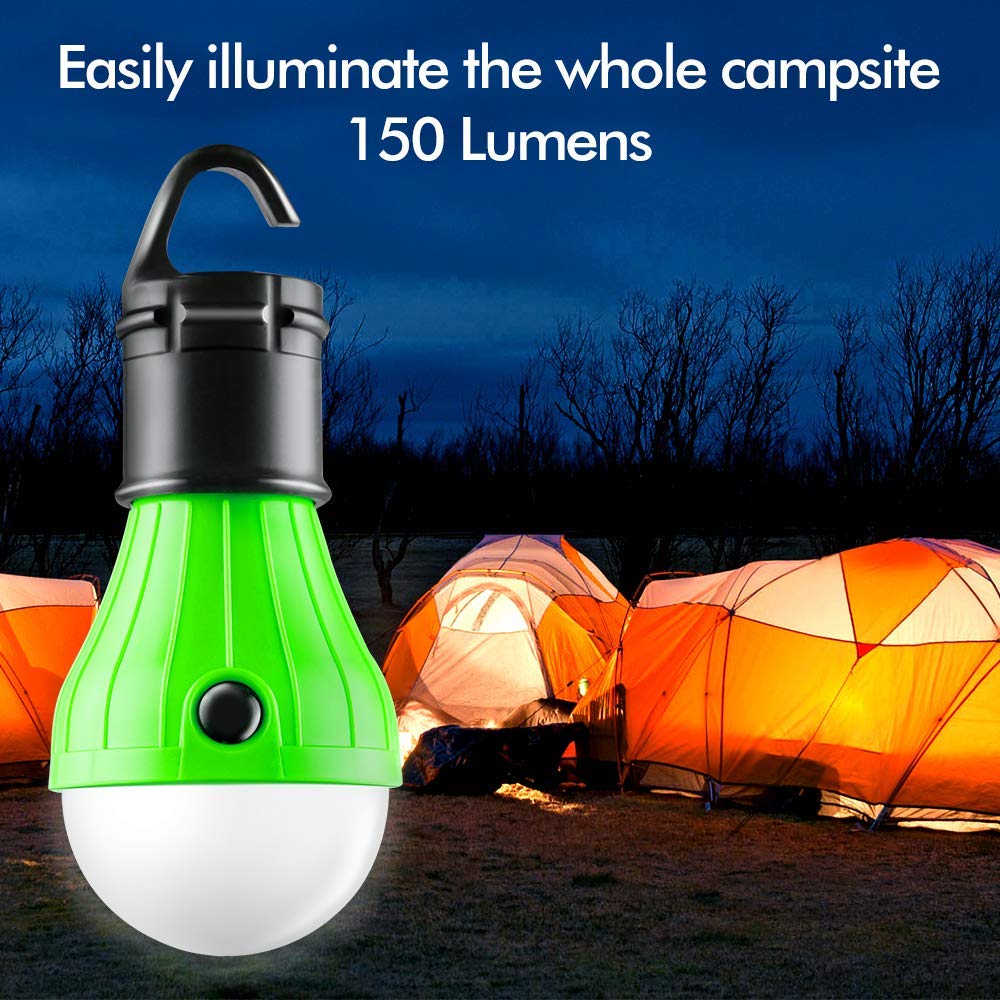 Compact LED Lantern Tent Camp Light Bulb for Camping Hiking Fishing Emergency Lights, Battery Powered Portable Lamp