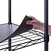 Poofzy Wire Shelf Liner 16" X 36", Non-Adhesive Plastic Shelf Liners for Wire Shelving, Waterproof Protector Mats (5PK, Black)