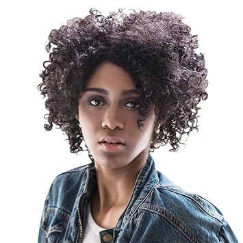 Amazon Com Aibelly Synthetic Full Wig Short Side Bang Black Afro