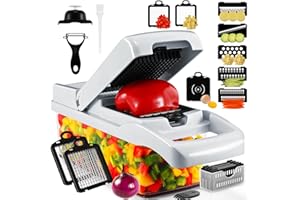 Professional Compact Vegetable Chopper, Veggie Chopper, Chopper Vegetable Cutter, Veggie Chopper with Container, Mandoline Sl