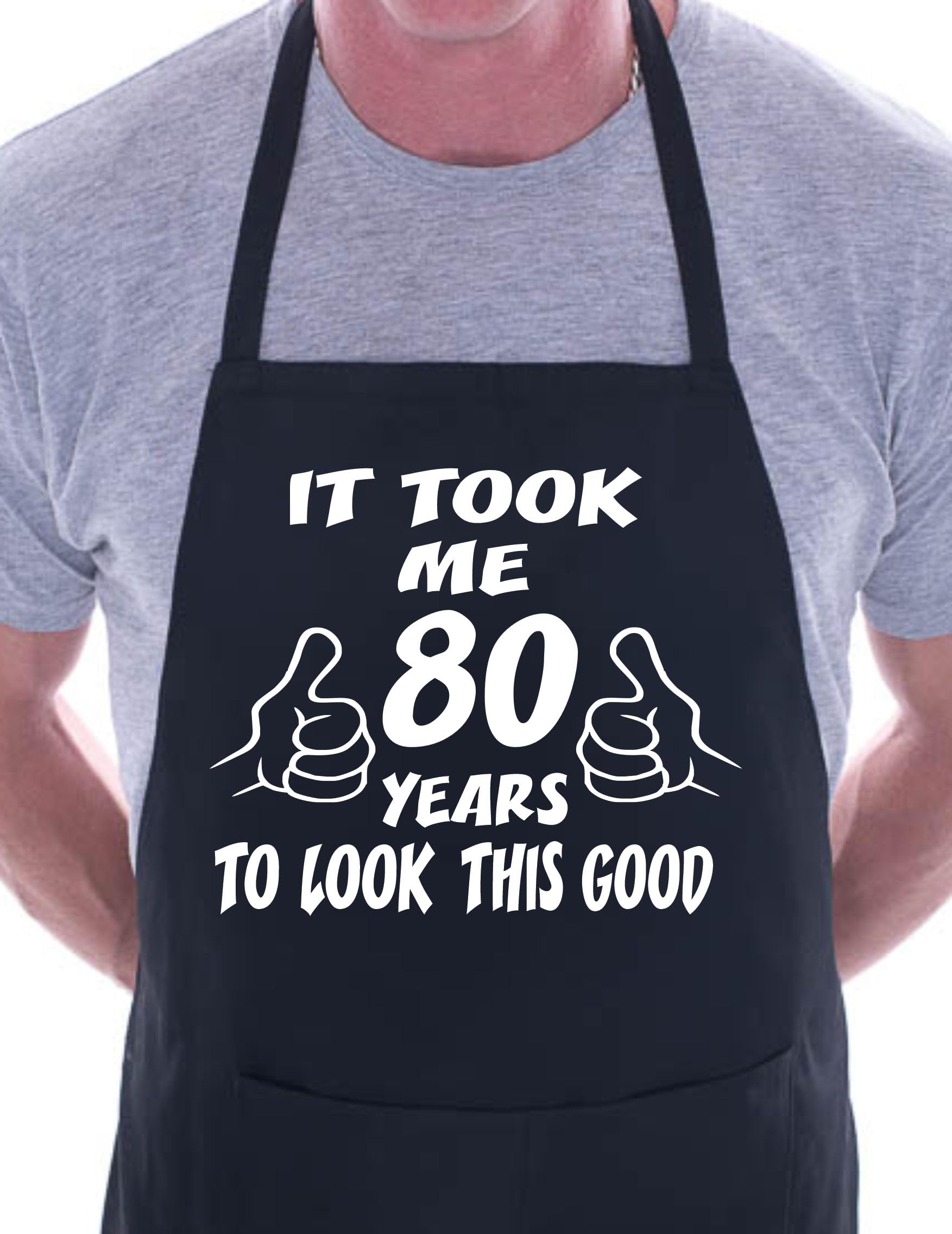Print4U 80th Birthday It Took 80 Years BBQ Cooking Funny Novelty Apron Black