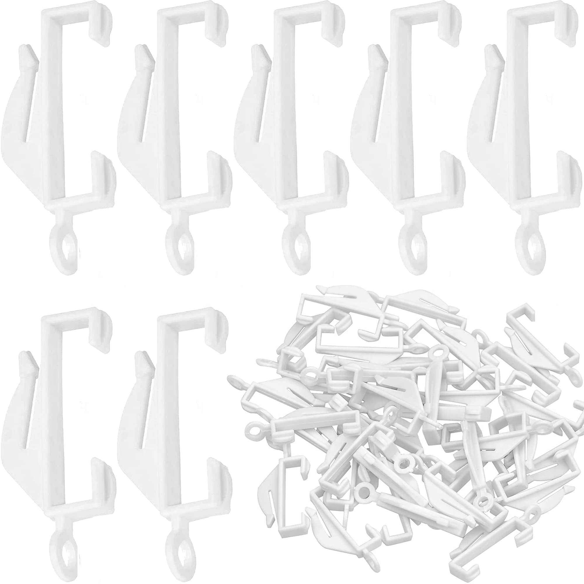 Smith’s® Glider Hooks | 50 Pack/White | Plastic Curtain Sliders | Smooth Sliding | For Track, Window, Shower, Door | Fits Most Curtain Rails & Tracks