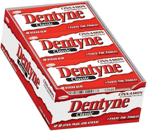 Dentyne Classic Cinnamon Chewing Gum 12 x 18 Stick Packs Amazon.co.uk