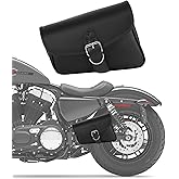 Nomad USA Universal Motorcycle Swing Arm Bag Black Synthetic Leather Waterproof Left Side Solo Tool Bag – Quick Release, Durable & Weatherproof