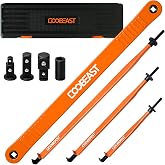 8 Pcs Pro Offset Extension Wrench Set 16.34" with Extension Clamps Tool | 1/2",1/4",3/8" Square Drive Adapters,Adjustable Jaws,Chain Drive,Holds Nuts,Bolts,Compressing Gas,Hose Clamps,for Tight Space