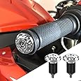 Lecctso 2PCS Universal Motorcycle Bar End Plug, Aluminum Alloy Handlebar Grip End Caps, 7/8" 22mm Moto Grips Ends Replacement for Kawasaki, Suzuki, Yamaha, Ducati
