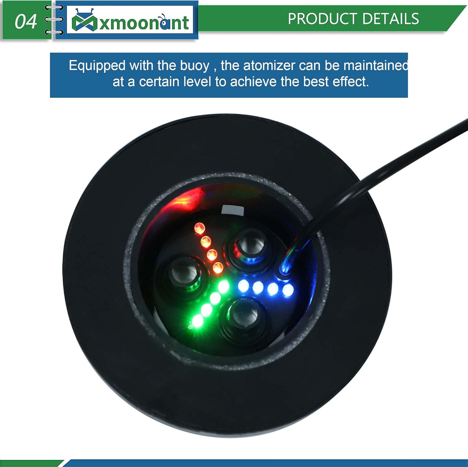 Mxmoonant 3 Head Ultrasonic Mist Maker Fogger Plastic Atomizer Air Humidifier 1500mL/H with 6 Spare Atomization Discs for Water Fountain Pond Aquarium Rockery Sink: Home & Kitchen