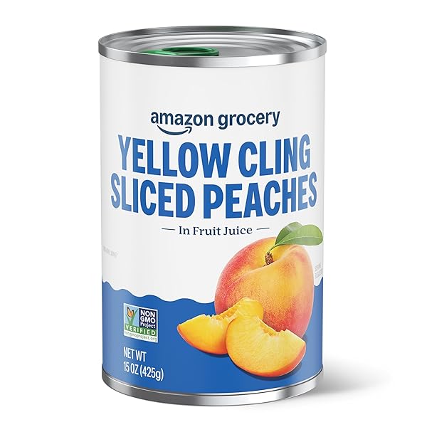 AMAZON GROCERY, YELLOW CLING SLICED PEACHES, 15 OZ