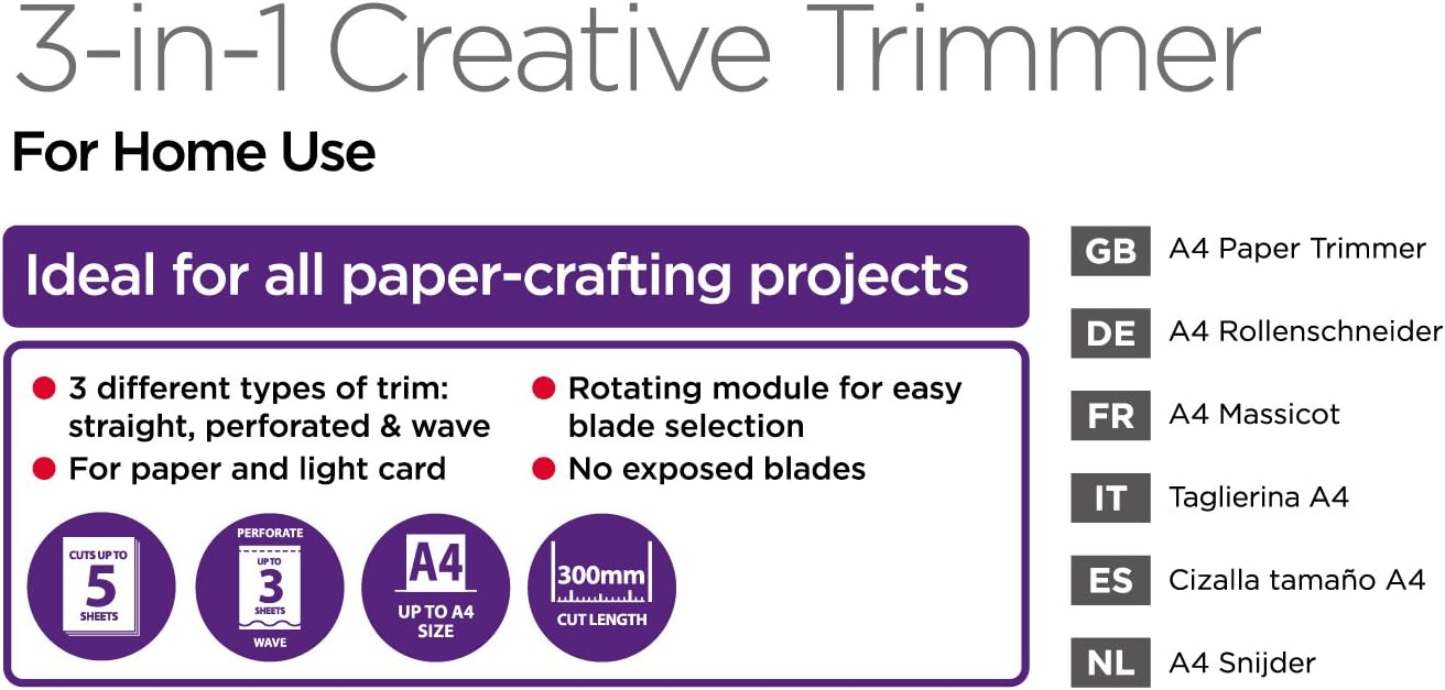 Swordfish A4 3 in 1 Creative Trimmer, Purple - Image 4