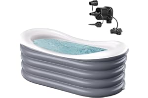 BINYUAN Portable Collapsible Inflatable Bathtub for Adults, Foldable SPA Bathtub for Indoor and Outdoor, Blow-up Bathtub with