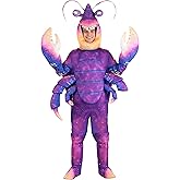 Disney Moana Adult Tamatoa Costume Mens, Giant Sparkly Purple Crab Halloween Jumpsuit