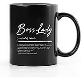 QUICQOD Boss Lady Gifts: Ceramic Mug, 11 Oz - Perfect for Christmas, Birthday, or Retirement Gifts