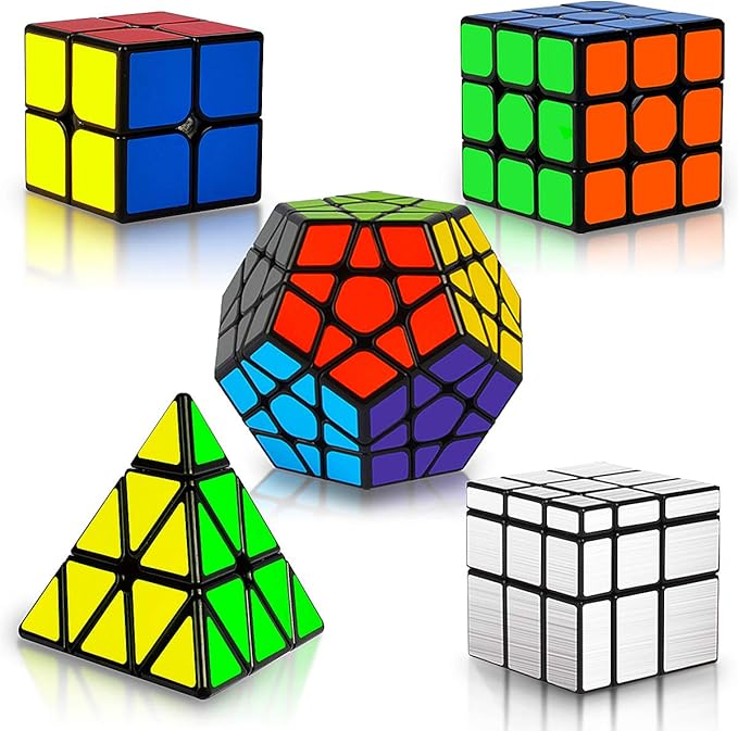 Conjunto Cubo Mágico Rubix da Coolzon, Cubo Mágico, 2x2, 3x3, pirâmide Megaminx, Cubo Espelhado Conjunto Cubo Mágico Rubix da Coolzon, Cubo Mágico, 2x2, 3x3, pirâmide Megaminx, Cubo Espelhado