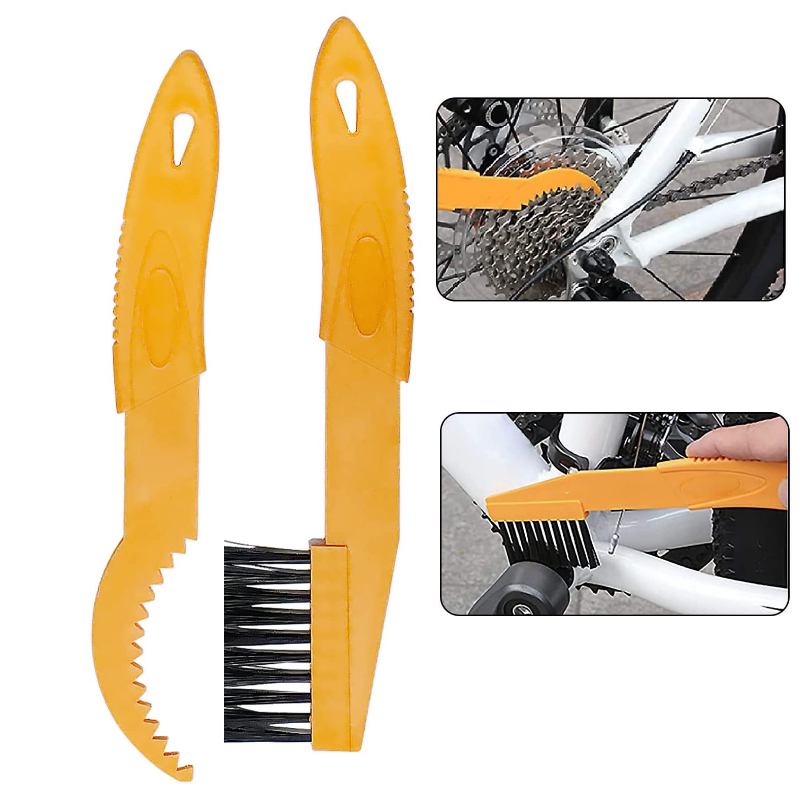WANGCL 7 PCS Bicycle Cleaning Brush Set with Gloves and Chain Brushes Bike Cleaning Tool Suitable for All Bikes
