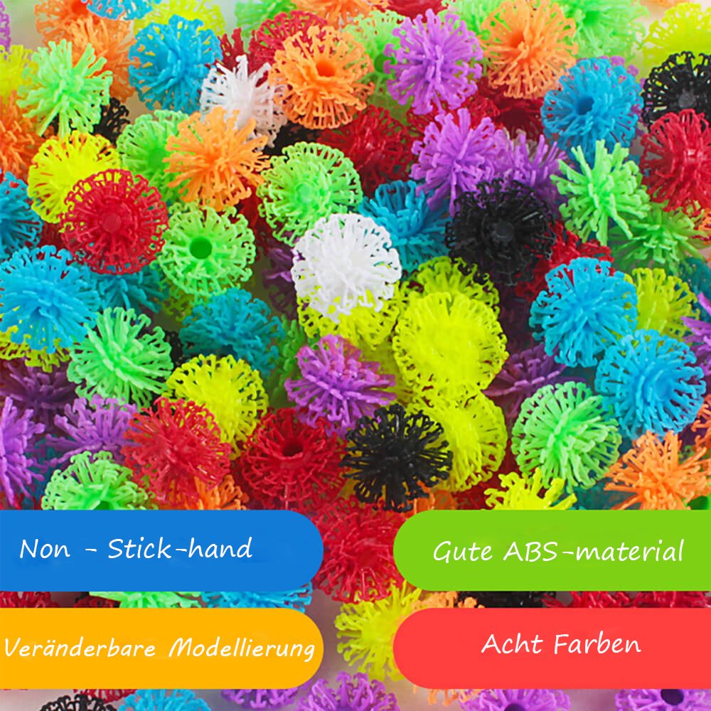 Enshey Bausteine Spielzeug für Kinder, Mega Pack kreative Modell zufällige für Kinder erhöht die Kapazität zu schaffen und stellen Sie sich vor - 400 Teile Puzzleball Pompon von
